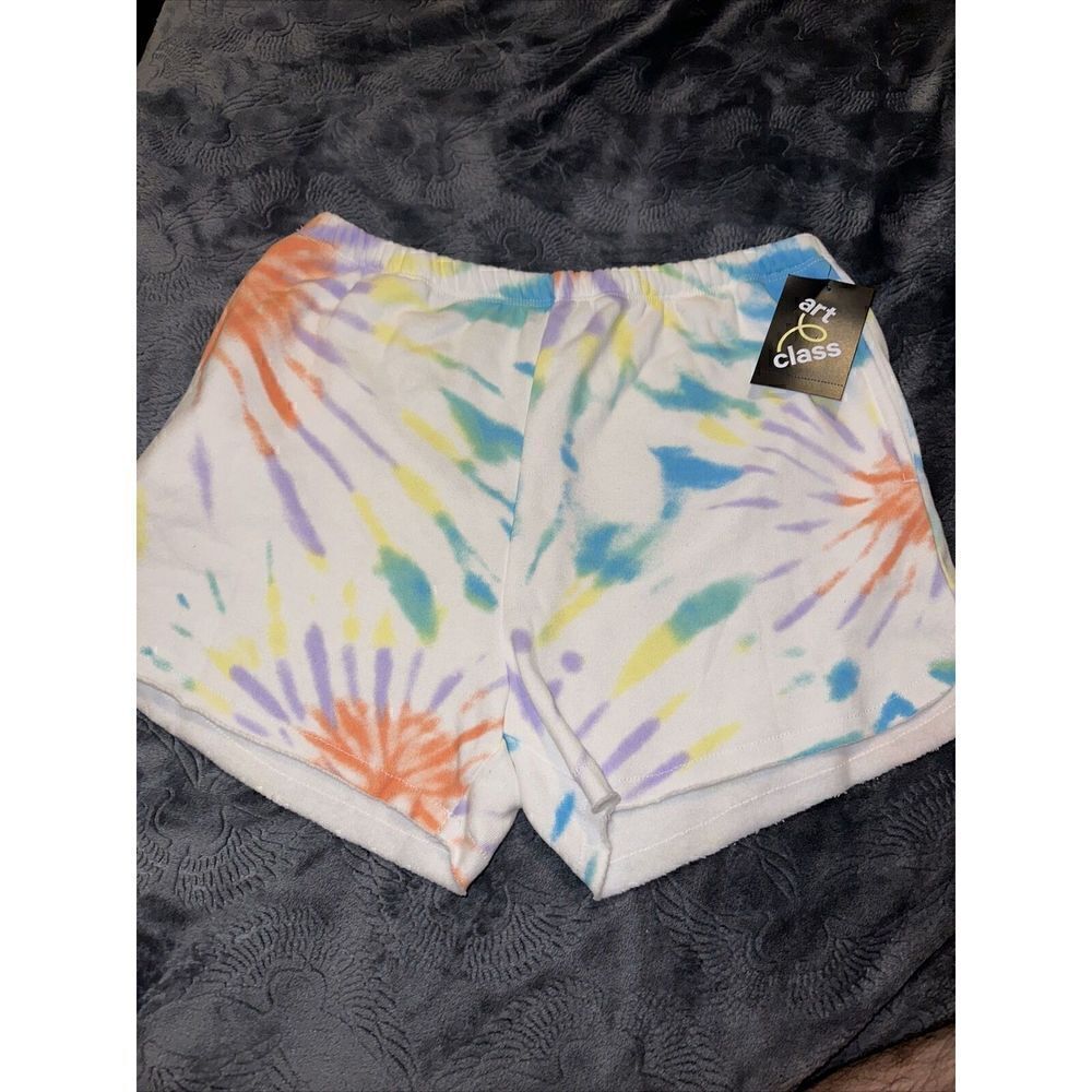 Art Class Girls Medium Tie Dye Shorts Fleece Pull On Nwt. E